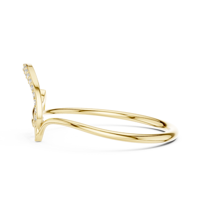 0.05 Carat Diamond Abstract Swirl Ribbon Ring | Yellow Gold