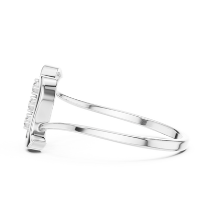 0.03 Carat Diamond Three Stone Vertical Open Frame Ring | Yellow Gold
