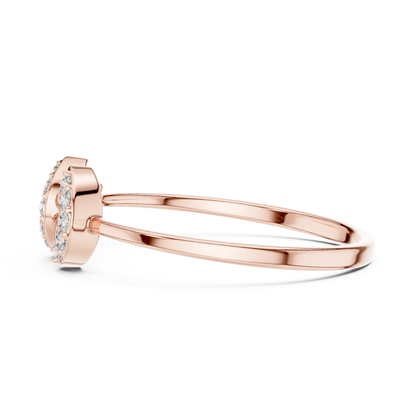 0.08 Carat Diamond Double Geometric Shield Ring | Yellow Gold