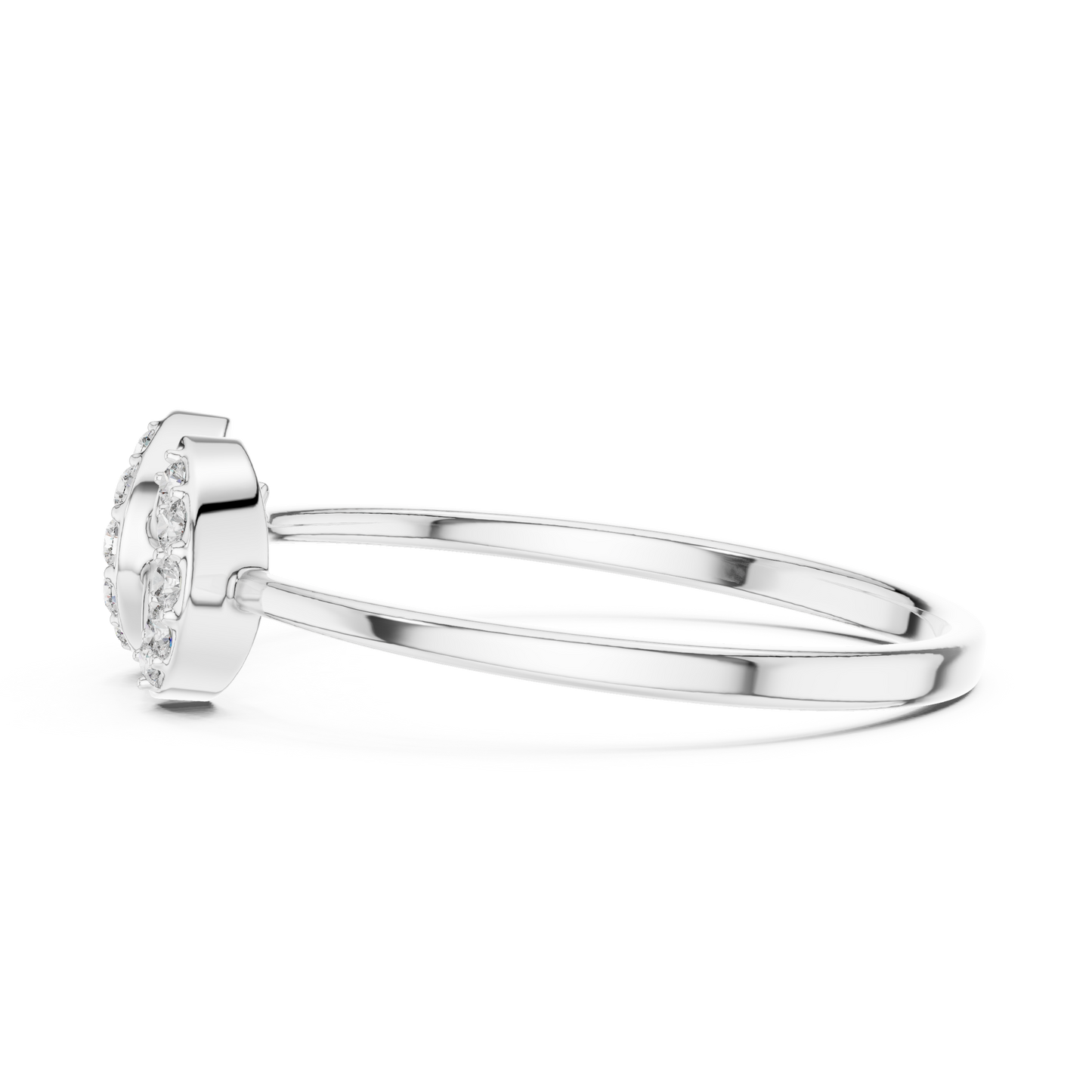 0.08 Carat Diamond Double Geometric Shield Ring | Yellow Gold