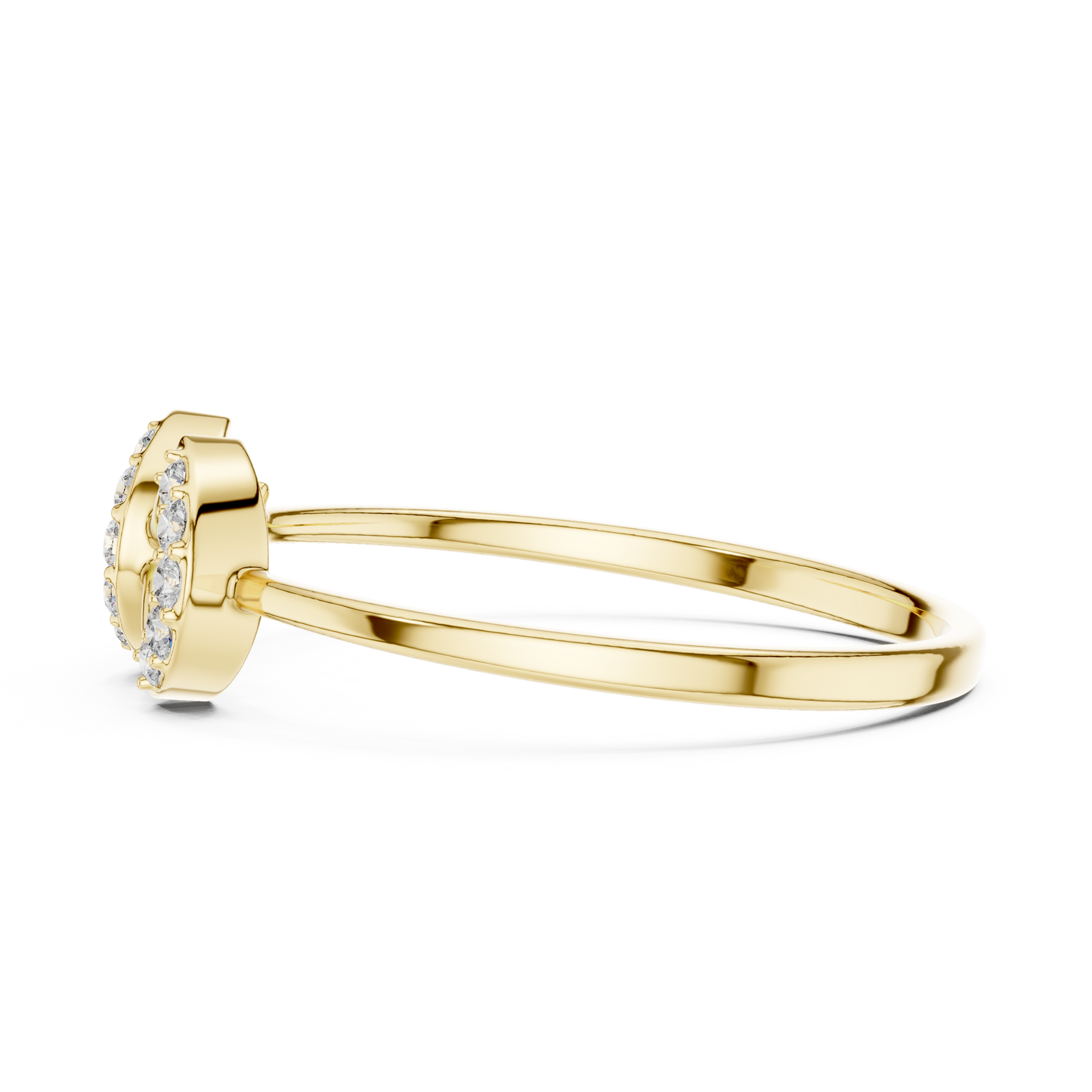 0.08 Carat Diamond Double Geometric Shield Ring | Yellow Gold