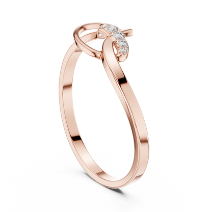 0.04 Carat Diamond Abstract Script Swirl Ring | Yellow Gold