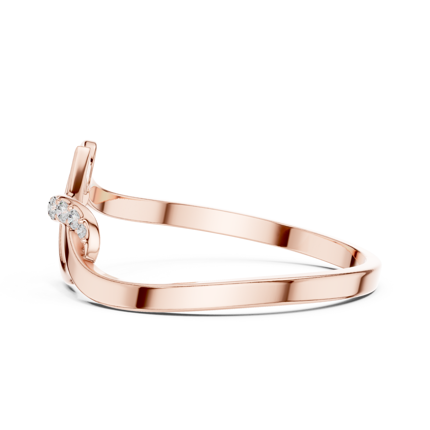 0.04 Carat Diamond Abstract Script Swirl Ring | Yellow Gold