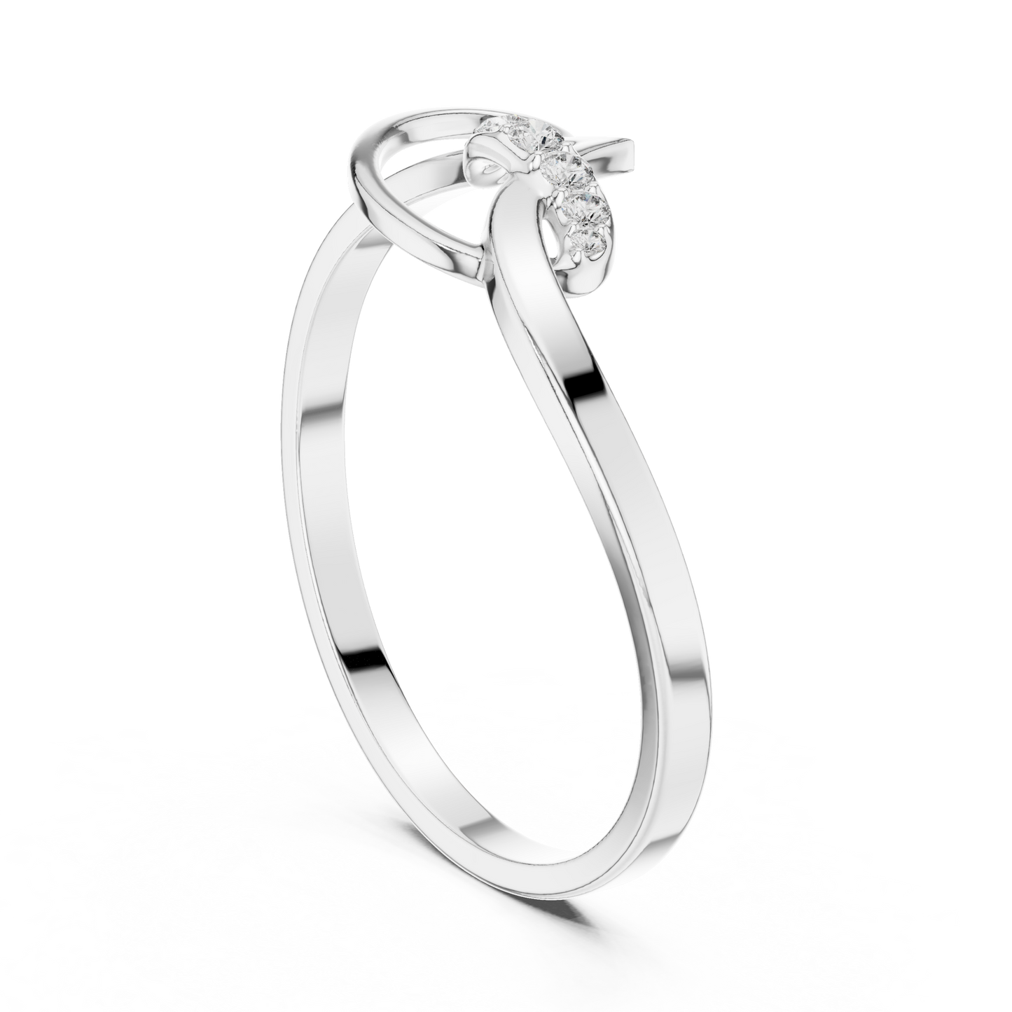 0.04 Carat Diamond Abstract Script Swirl Ring | Yellow Gold