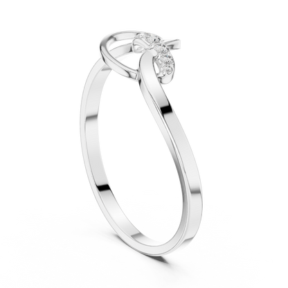 0.04 Carat Diamond Abstract Script Swirl Ring | Yellow Gold