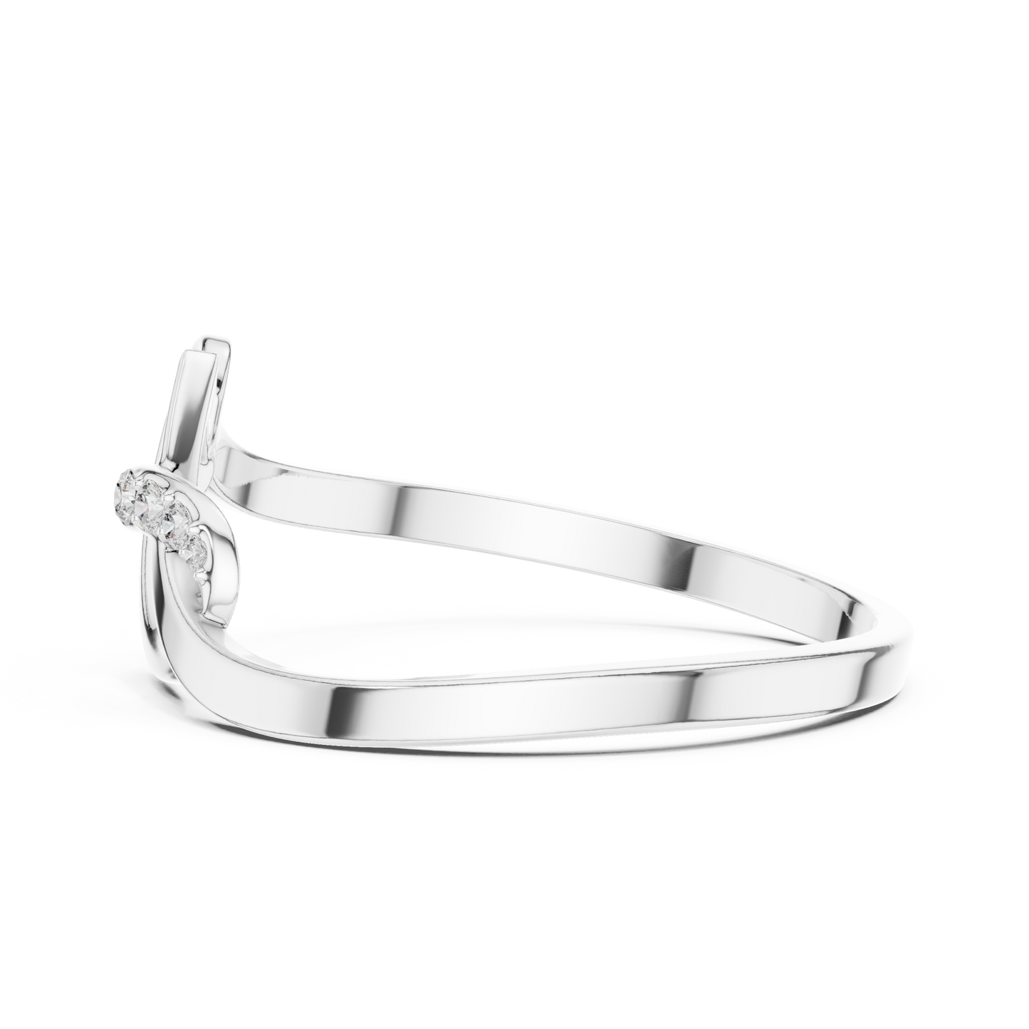 0.04 Carat Diamond Abstract Script Swirl Ring | Yellow Gold