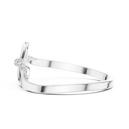 0.04 Carat Diamond Abstract Script Swirl Ring | Yellow Gold
