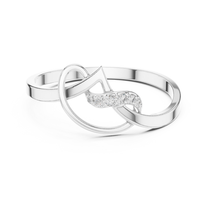 0.04 Carat Diamond Abstract Script Swirl Ring | Yellow Gold
