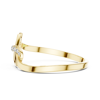 0.04 Carat Diamond Abstract Script Swirl Ring | Yellow Gold
