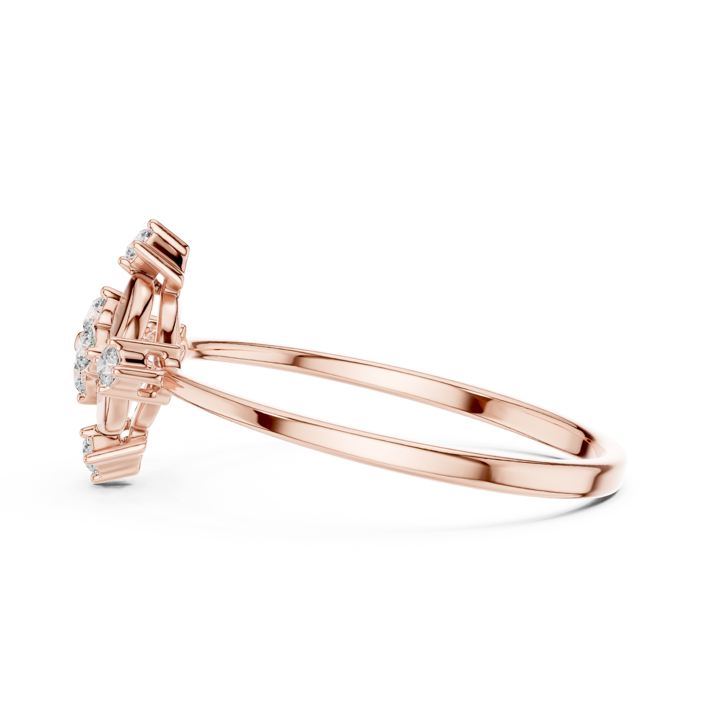 0.11 Carat Diamond Compass Starburst Medallion Ring | Yellow Gold