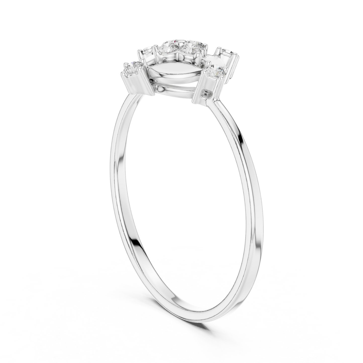 0.11 Carat Diamond Compass Starburst Medallion Ring | Yellow Gold