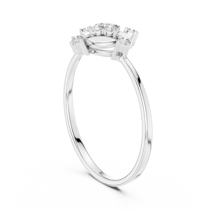 0.11 Carat Diamond Compass Starburst Medallion Ring | Yellow Gold