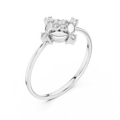 0.11 Carat Diamond Compass Starburst Medallion Ring | Yellow Gold