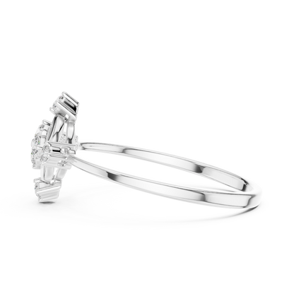 0.11 Carat Diamond Compass Starburst Medallion Ring | Yellow Gold