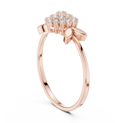 0.21 Carat Diamond Flower Blossom Cluster Ring | Yellow Gold