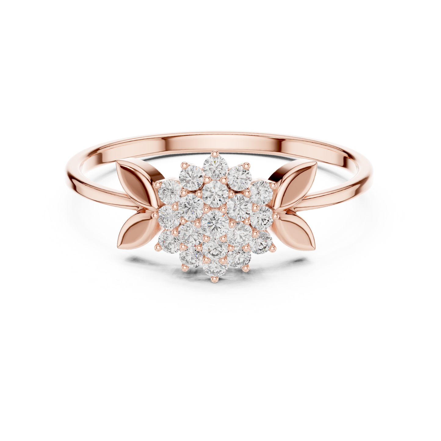 0.21 Carat Diamond Flower Blossom Cluster Ring | Yellow Gold