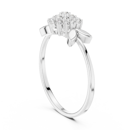 0.21 Carat Diamond Flower Blossom Cluster Ring | Yellow Gold