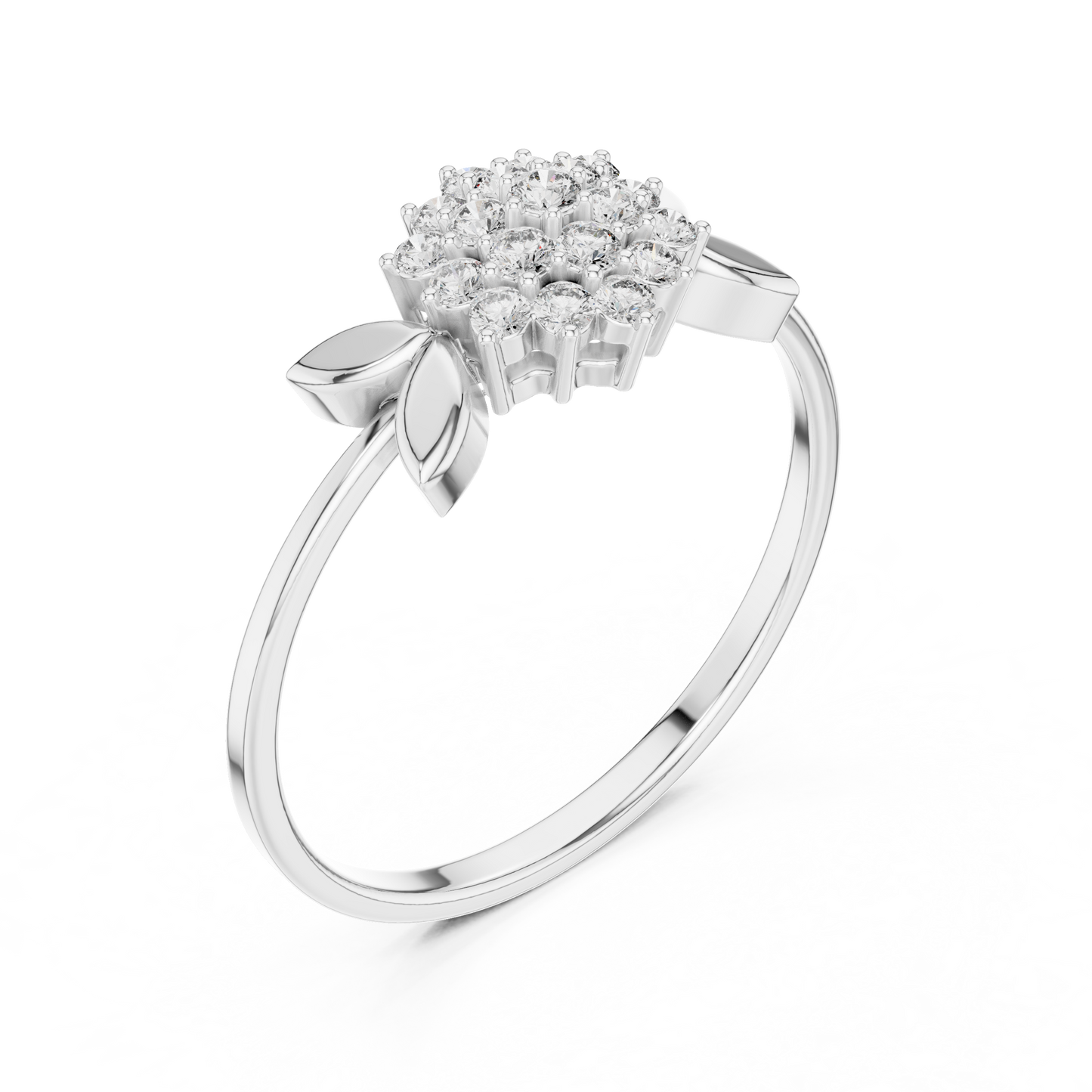 0.21 Carat Diamond Flower Blossom Cluster Ring | Yellow Gold