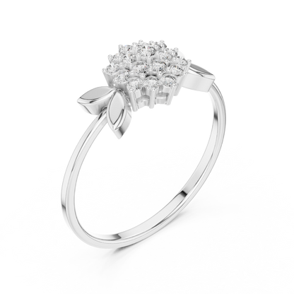 0.21 Carat Diamond Flower Blossom Cluster Ring | Yellow Gold