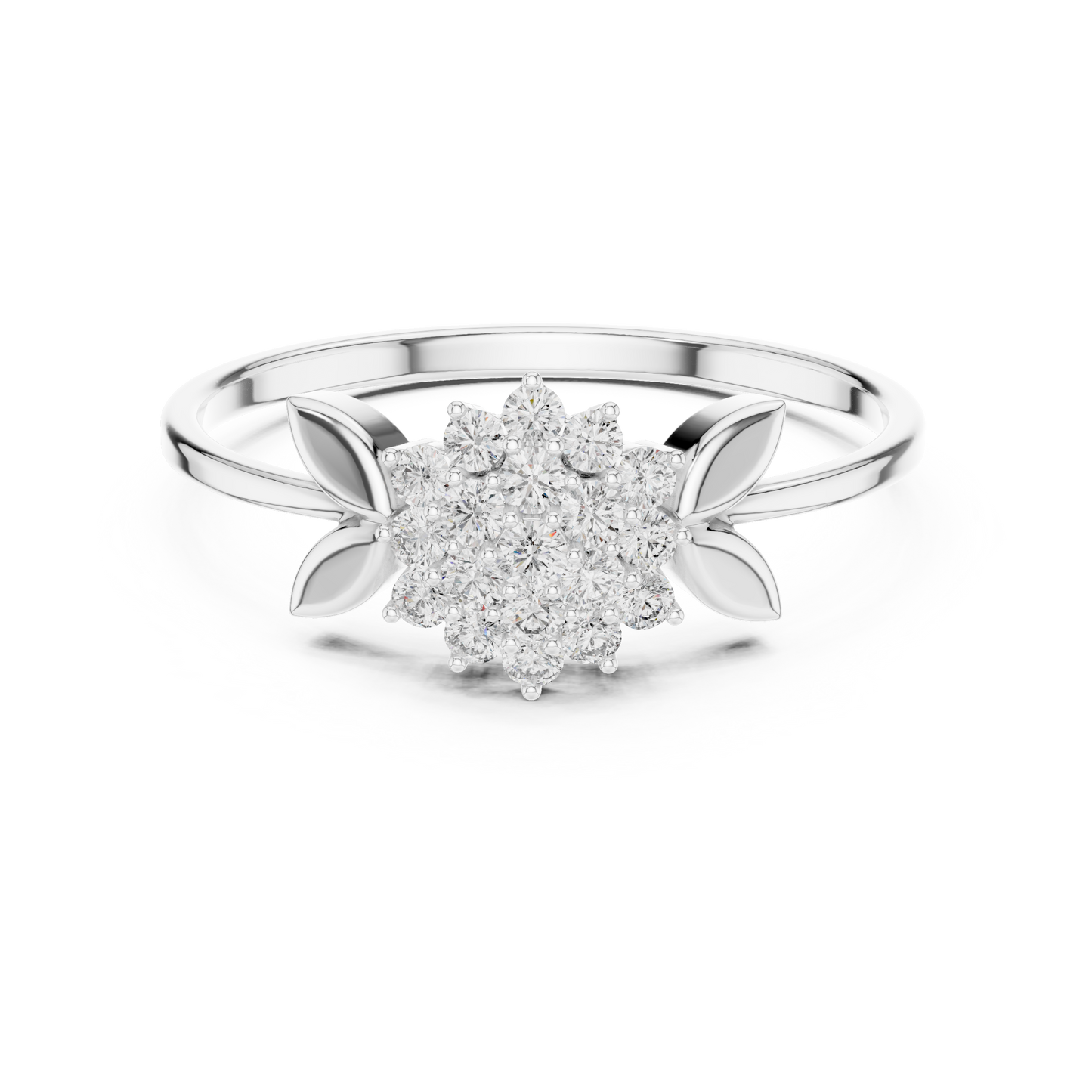 0.21 Carat Diamond Flower Blossom Cluster Ring | Yellow Gold