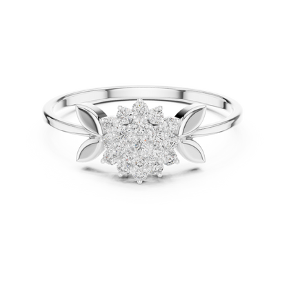 0.21 Carat Diamond Flower Blossom Cluster Ring | Yellow Gold