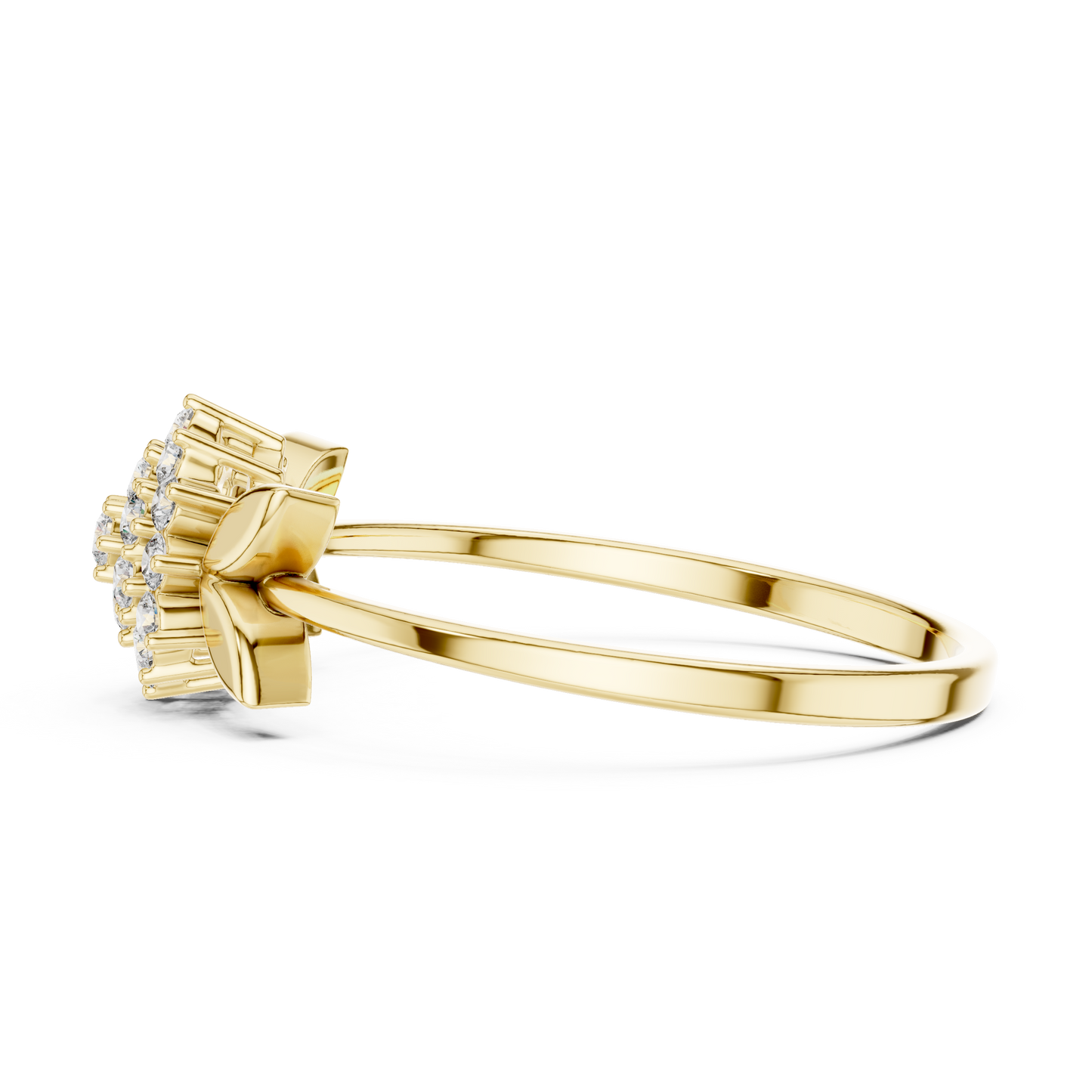 0.21 Carat Diamond Flower Blossom Cluster Ring | Yellow Gold