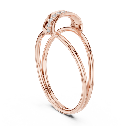 0.06 Carat Diamond Vertical Bar Split Shank Ring | Yellow Gold