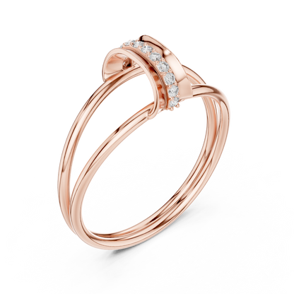 0.06 Carat Diamond Vertical Bar Split Shank Ring | Yellow Gold