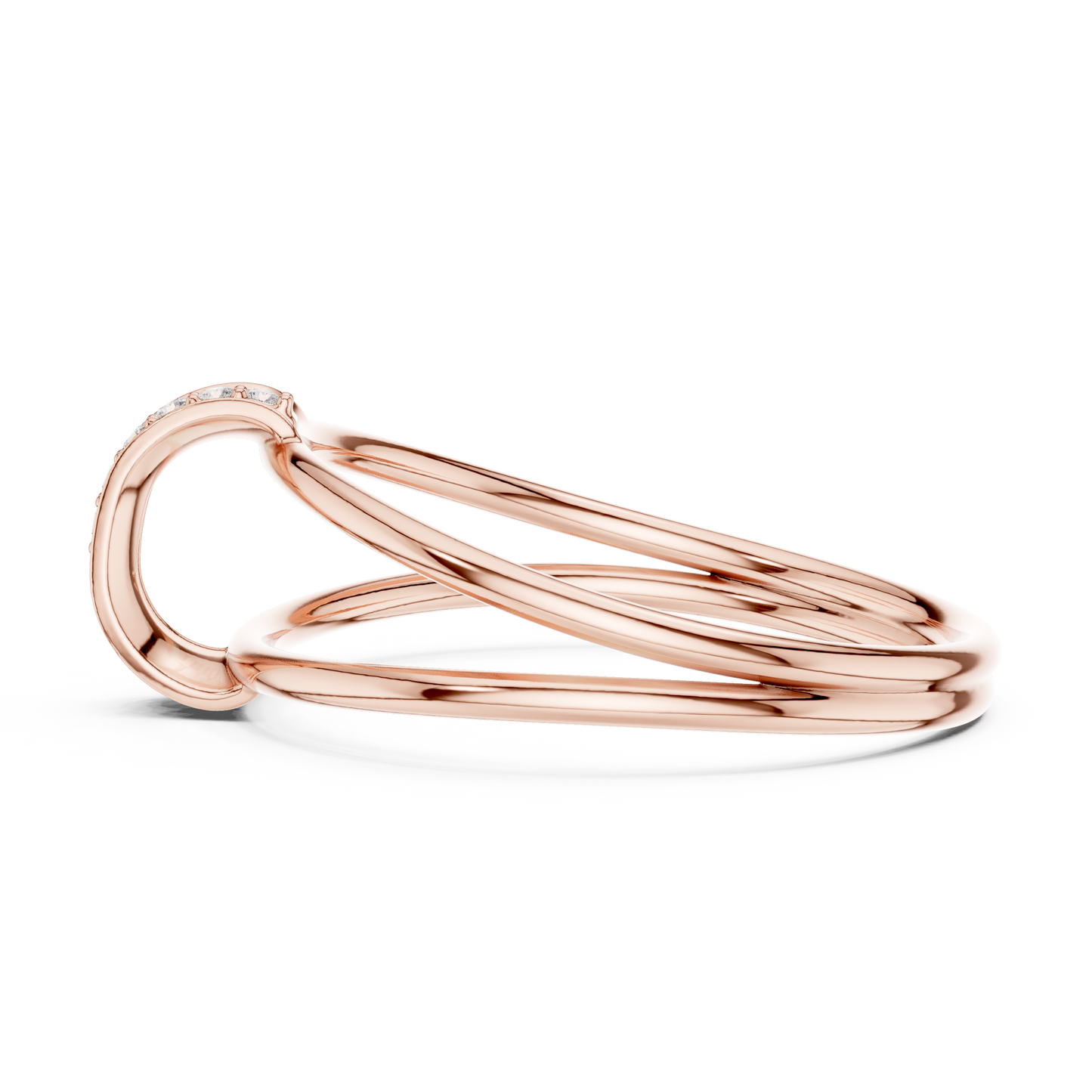 0.06 Carat Diamond Vertical Bar Split Shank Ring | Yellow Gold