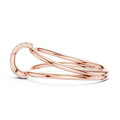 0.06 Carat Diamond Vertical Bar Split Shank Ring | Yellow Gold