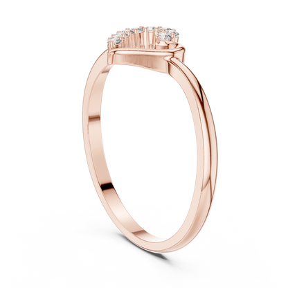 0.10 Carat Diamond Asymmetrical Open Heart Ring | Yellow Gold