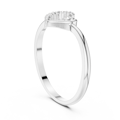 0.10 Carat Diamond Asymmetrical Open Heart Ring | Yellow Gold