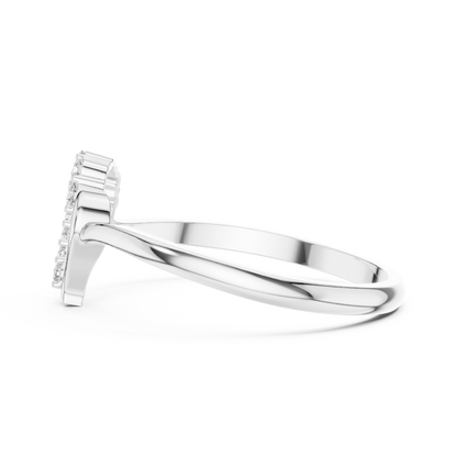 0.10 Carat Diamond Asymmetrical Open Heart Ring | Yellow Gold