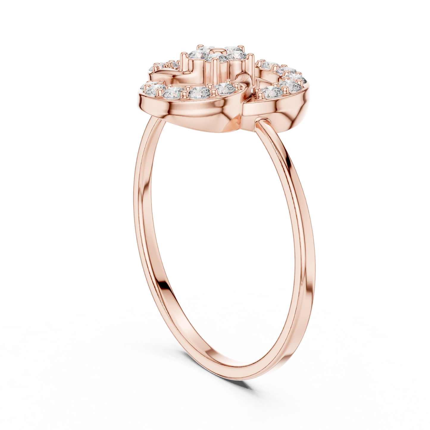 0.23 Carat Diamond Interlocking Trinity Swirl Ring | Yellow Gold