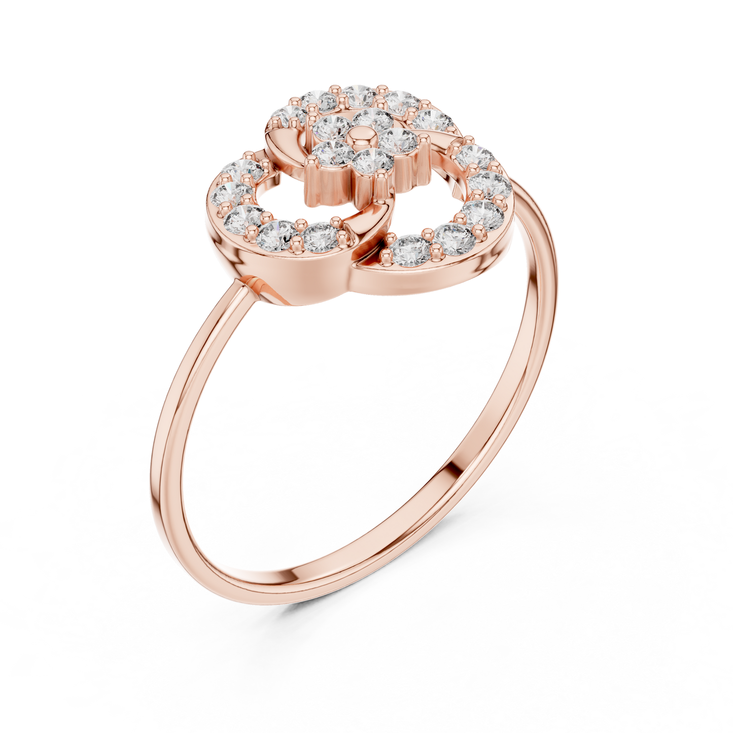 0.23 Carat Diamond Interlocking Trinity Swirl Ring | Yellow Gold