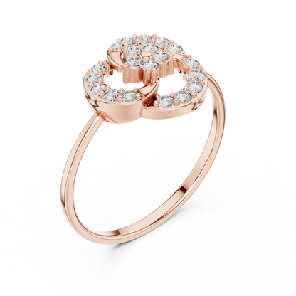 0.23 Carat Diamond Interlocking Trinity Swirl Ring | Yellow Gold
