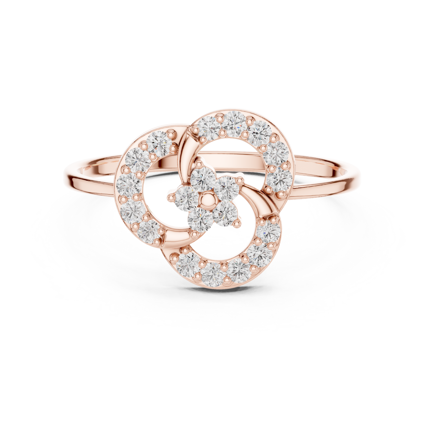 0.23 Carat Diamond Interlocking Trinity Swirl Ring | Yellow Gold