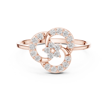 0.23 Carat Diamond Interlocking Trinity Swirl Ring | Yellow Gold