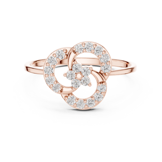 0.23 Carat Diamond Interlocking Trinity Swirl Ring | Yellow Gold