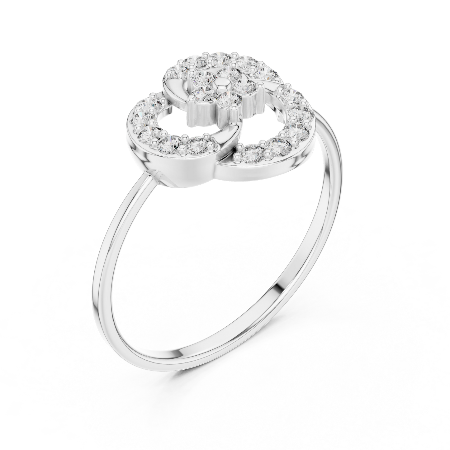0.23 Carat Diamond Interlocking Trinity Swirl Ring | Yellow Gold