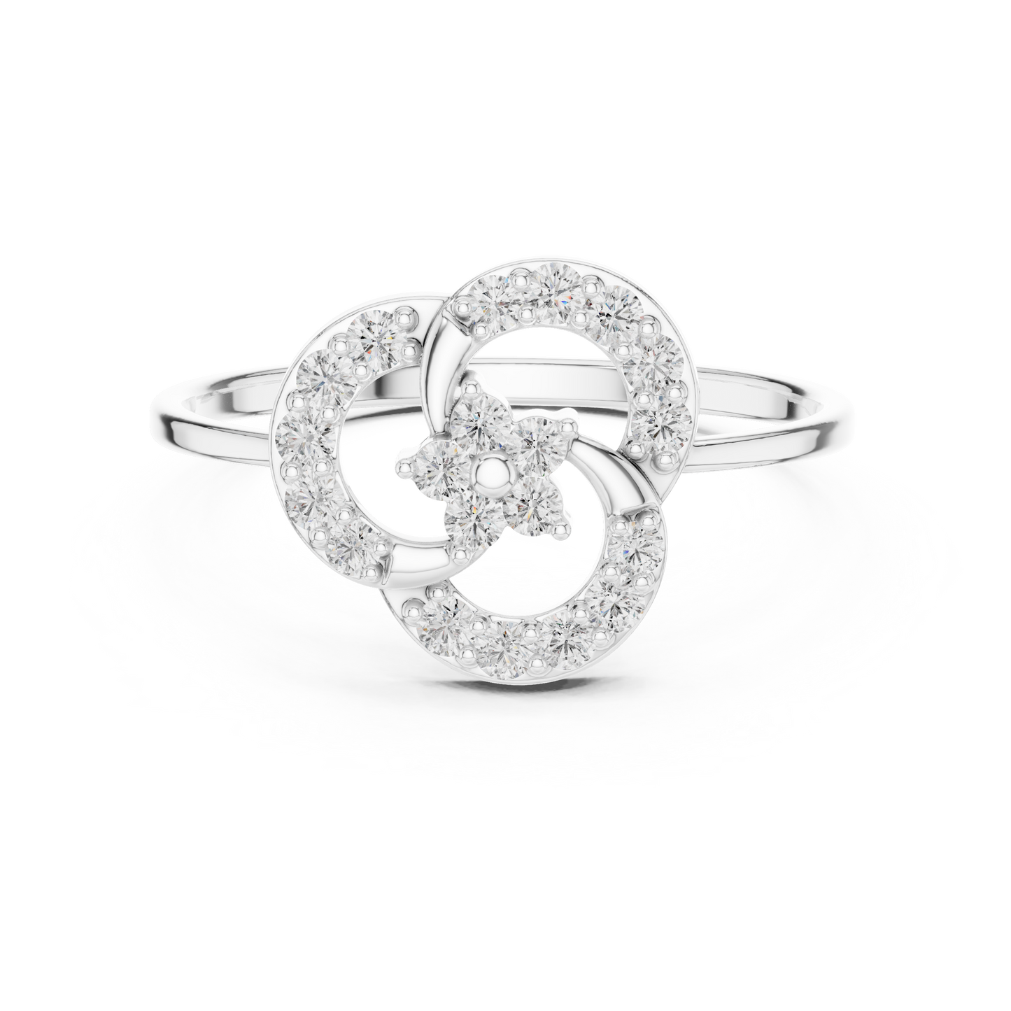 0.23 Carat Diamond Interlocking Trinity Swirl Ring | Yellow Gold