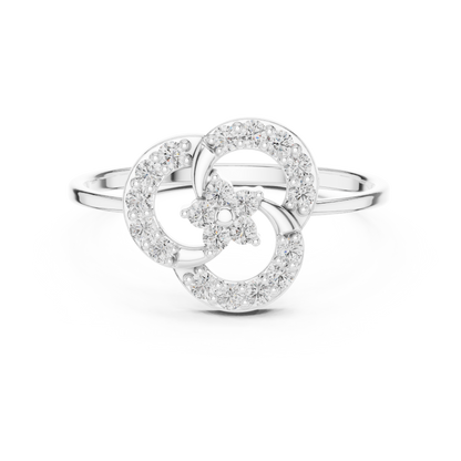 0.23 Carat Diamond Interlocking Trinity Swirl Ring | Yellow Gold