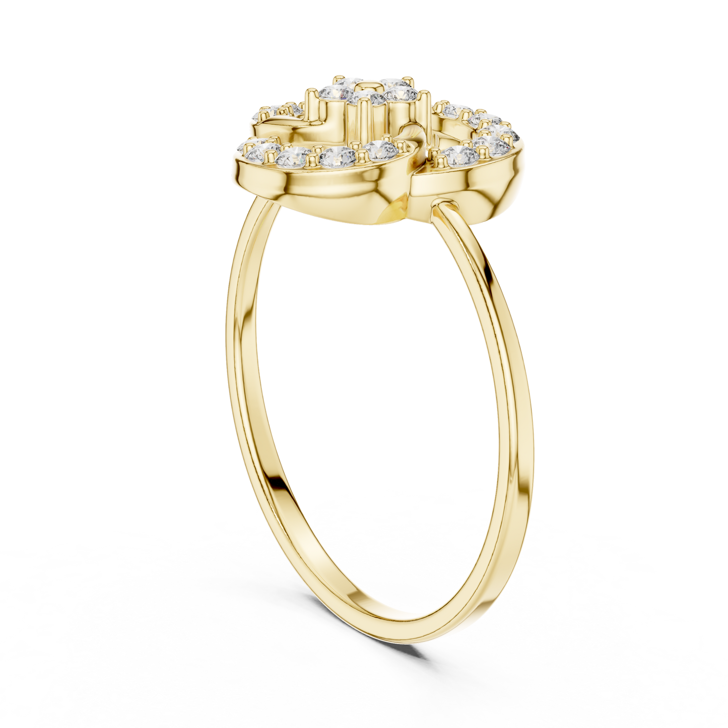 0.23 Carat Diamond Interlocking Trinity Swirl Ring | Yellow Gold