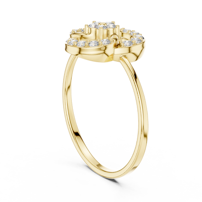 0.23 Carat Diamond Interlocking Trinity Swirl Ring | Yellow Gold