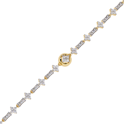The 'Celestial Bloom' Diamond and Gold Bracelet - 0.82 Ct