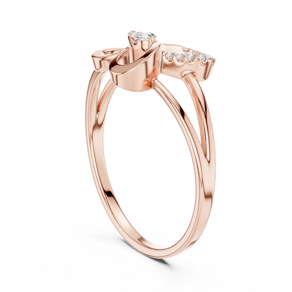 0.08 Carat Diamond Abstract Butterfly Ring | Yellow Gold