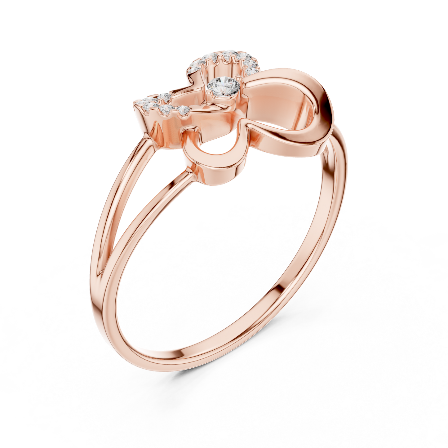 0.08 Carat Diamond Abstract Butterfly Ring | Yellow Gold