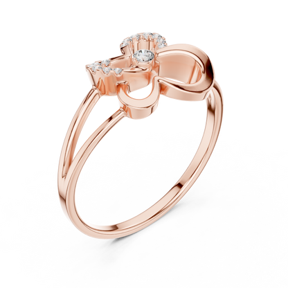 0.08 Carat Diamond Abstract Butterfly Ring | Yellow Gold