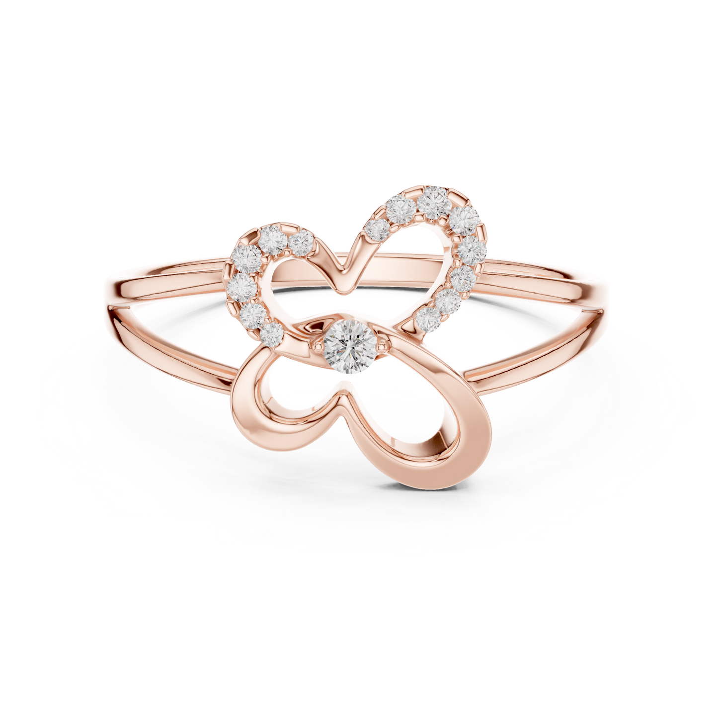 0.08 Carat Diamond Abstract Butterfly Ring | Yellow Gold