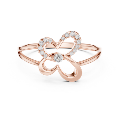 0.08 Carat Diamond Abstract Butterfly Ring | Yellow Gold
